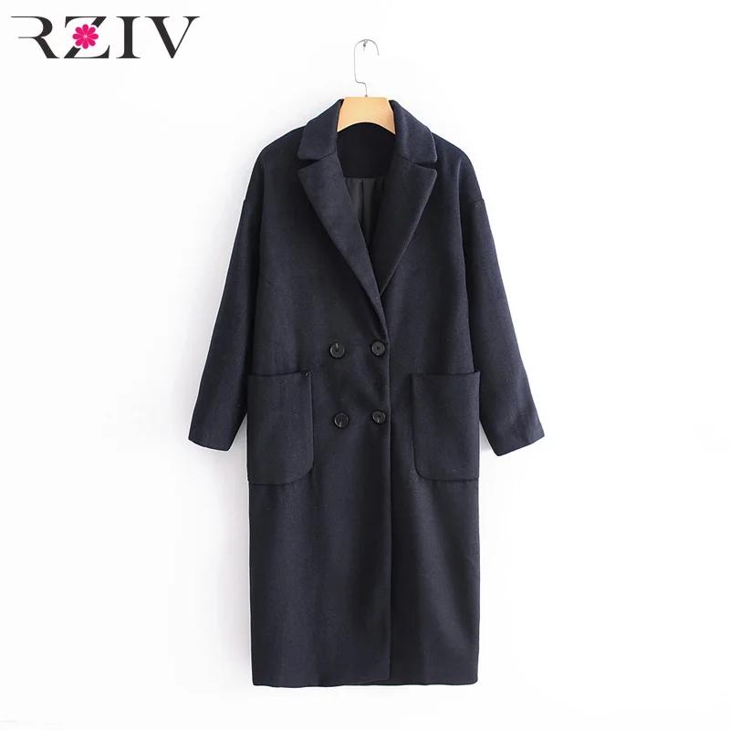 RZIV Autumn winter women coat pocket decoration casual solid color double-breasted long coat
RZIV Autumn winter women coat pocket decoration casual solid color double-breasted long coat