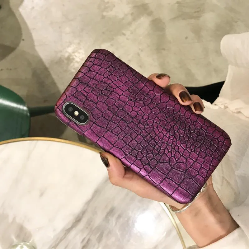 Vintage 3D Crocodile Phone Case for iPhone XS MAX Case for iPhone X XR 6 6S 7 8 Plus Case Luxury Cool PU Leather Pattern Cover 06