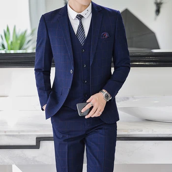 Autumn men dress three-piece set ( men suit jacket with pants and vest ) Asian size S M L XL XXL XXXL Striped plaid mens Blazer
Autumn men dress three-piece set ( men suit jacket with pants and vest ) Asian size S M L XL XXL XXXL Striped plaid mens Blazer