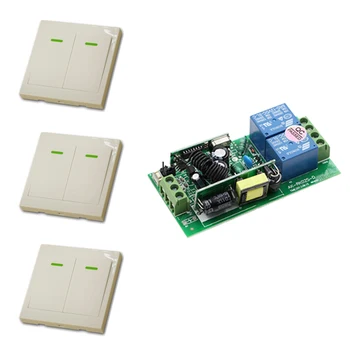 AC85V-265V 110V 220V 250V 2 CH RF Wireless Remote Control Switch 10A Relay Receiver+3X Wall Panel Transmitter Self-lock
AC85V-265V 110V 220V 250V 2 CH RF Wireless Remote Control Switch 10A Relay Receiver+3X Wall Panel Transmitter Self-lock