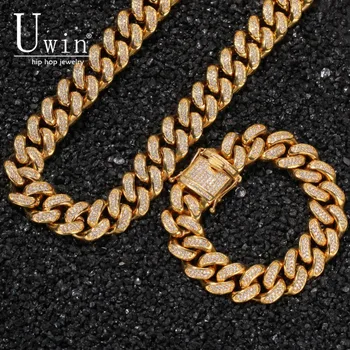 UWIN 2cm Miami Cuban Chain Necklace & Bracelet And Set Stainless Steel With CZ High Quality NE+BA HipHop Jewelry For Gift
UWIN 2cm Miami Cuban Chain Necklace & Bracelet And Set Stainless Steel With CZ High Quality NE+BA HipHop Jewelry For Gift