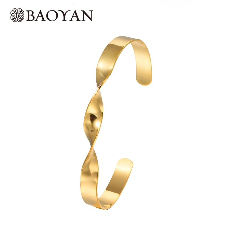 Baoyan дизайнерский Плетеный винтовой браслет для женщин золотой цвет