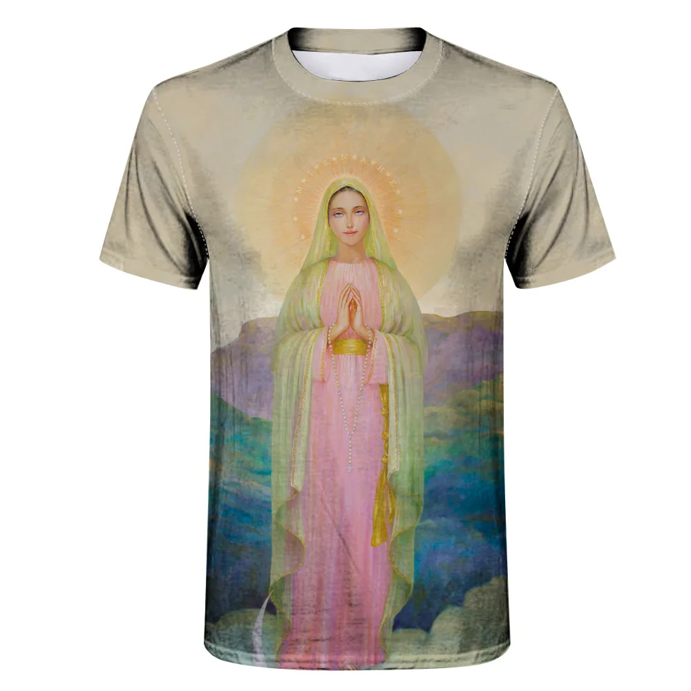 2019 new 3D summer personality Virgin Mary T-shirt men's O-neck short-sleeved T-shirt male hip-hop T-shirt top funny Harajuku
2019 new 3D summer personality Virgin Mary T-shirt men's O-neck short-sleeved T-shirt male hip-hop T-shirt top funny Harajuku