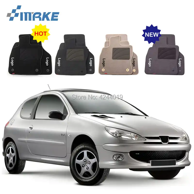 For Peugeot 206 207 Car Floor Mats Front Rear Carpet Complete Set