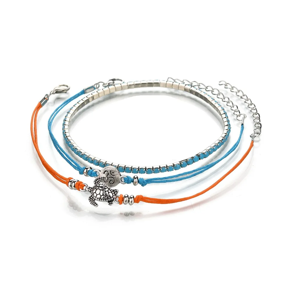 Sell Well 3-D Flower Tortoise Handmade Wax Wire Rope Knitting 8-Character Foot Chain Jewelry Anklet Girl Trendy Anklet gifts
Sell Well 3-D Flower Tortoise Handmade Wax Wire Rope Knitting 8-Character Foot Chain Jewelry Anklet Girl Trendy Anklet gifts