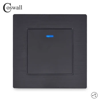 Coswall 1 Gang 2 Way On / Off Wall Light Switch Switched LED Indicator Pass Through Switch Knight Black Aluminum Metal Frame
Coswall 1 Gang 2 Way On / Off Wall Light Switch Switched LED Indicator Pass Through Switch Knight Black Aluminum Metal Frame