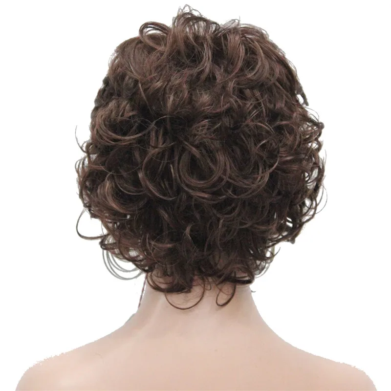 RG-221 31 New Women's wigs Wavy Curly Dark Auburn 31# Short Synthetic Hair Full Wig (3)