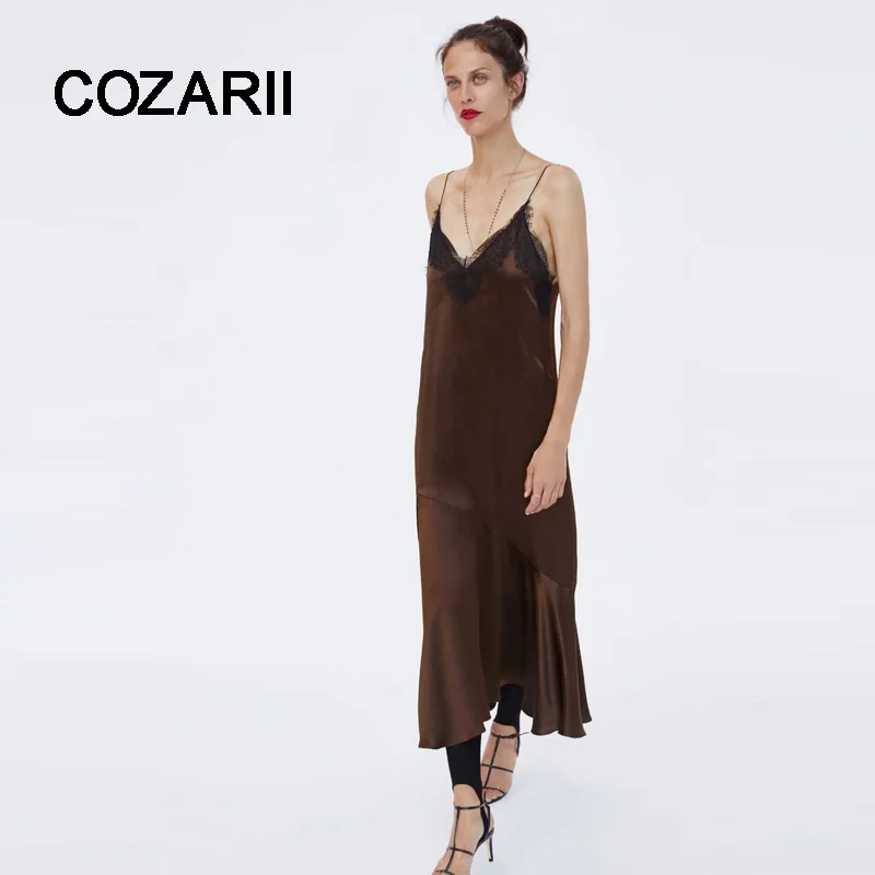 COZARII 2018 women vestidos feminina dress england style solid patchwork lace spaghetti strap mid-calf dress vestido women
COZARII 2018 women vestidos feminina dress england style solid patchwork lace spaghetti strap mid-calf dress vestido women