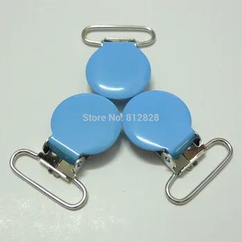 25pcs 1'' 25mm Wide Blue Color Enamel Pacifier Clips