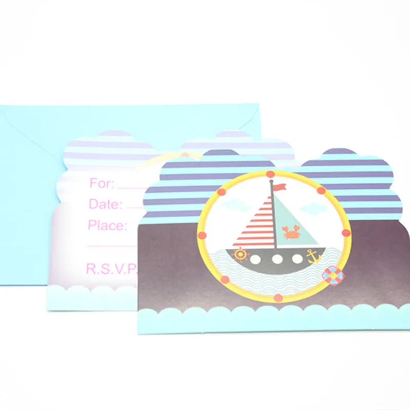 New 6pc/set Invitation card cartoon theme nautical boat theme invitation card party birthda theme event children
New 6pc/set Invitation card cartoon theme nautical boat theme invitation card party birthda theme event children