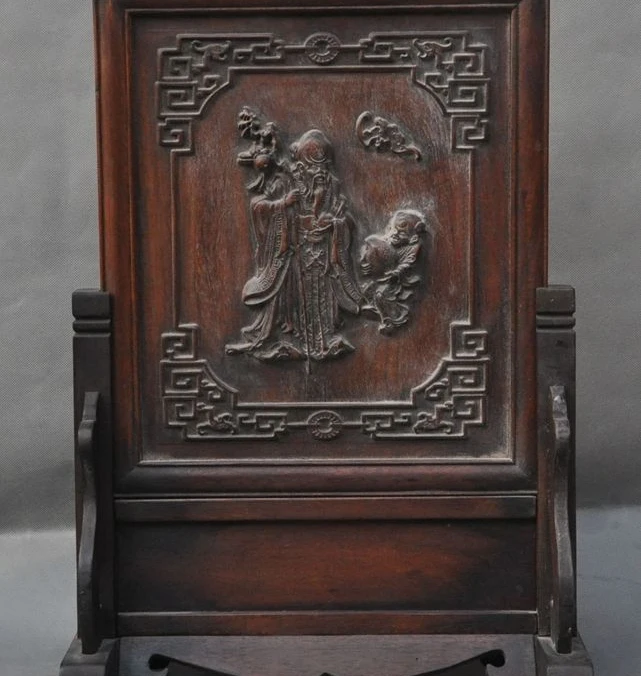 20" old china huanghuali wood pure Hand carving Longevity god boy statue Screens
20" old china huanghuali wood pure Hand carving Longevity god boy statue Screens