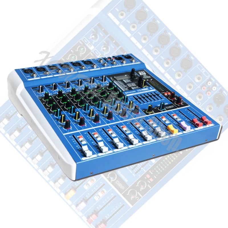 6 Channel Bluetooth Mixer 24 Bit DSP Digital Effect Sound Mixing Console Equipment USB 48V DJ Mixing Recording Studio Equipment
6 Channel Bluetooth Mixer 24 Bit DSP Digital Effect Sound Mixing Console Equipment USB 48V DJ Mixing Recording Studio Equipment