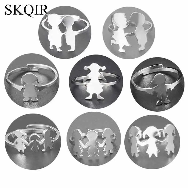 Family Rings Boy Girl Daughter Son Sister Brother Lovers Stainless Steel Anillos for Hombre Open Adjustable Best Ring Women Gift
Family Rings Boy Girl Daughter Son Sister Brother Lovers Stainless Steel Anillos for Hombre Open Adjustable Best Ring Women Gift