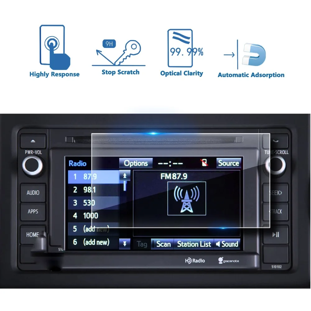 RUIYA screen protector for Tacoma Entune 6.1inch car gps navigation touch center display,9H tempered glass protective film
RUIYA screen protector for Tacoma Entune 6.1inch car gps navigation touch center display,9H tempered glass protective film