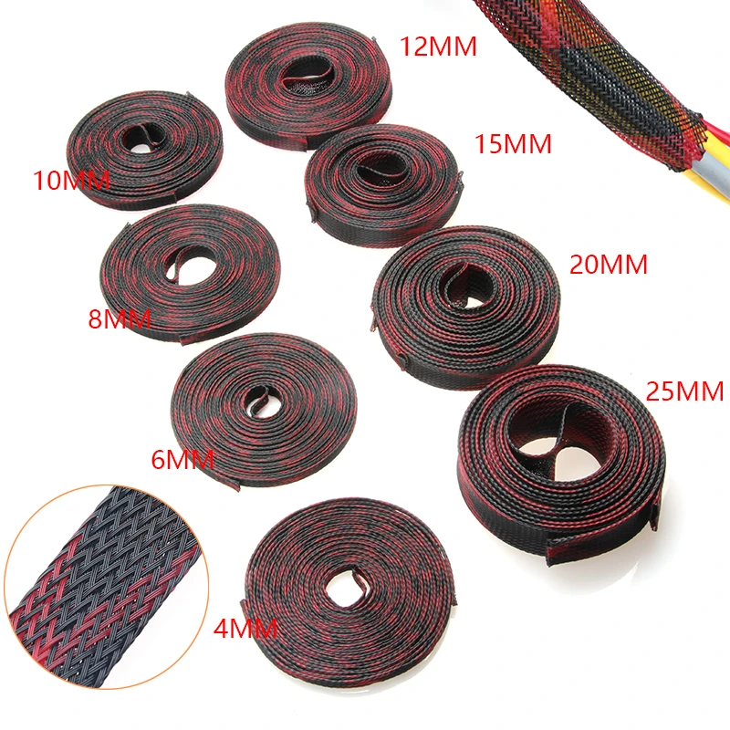 5M Tight PET Expandable 4/6/8/10/12/15/20/25mm Insulation Braided Sleeve 8 Sizes Cable Sleeves Wire Gland Cables Protection
5M Tight PET Expandable 4/6/8/10/12/15/20/25mm Insulation Braided Sleeve 8 Sizes Cable Sleeves Wire Gland Cables Protection