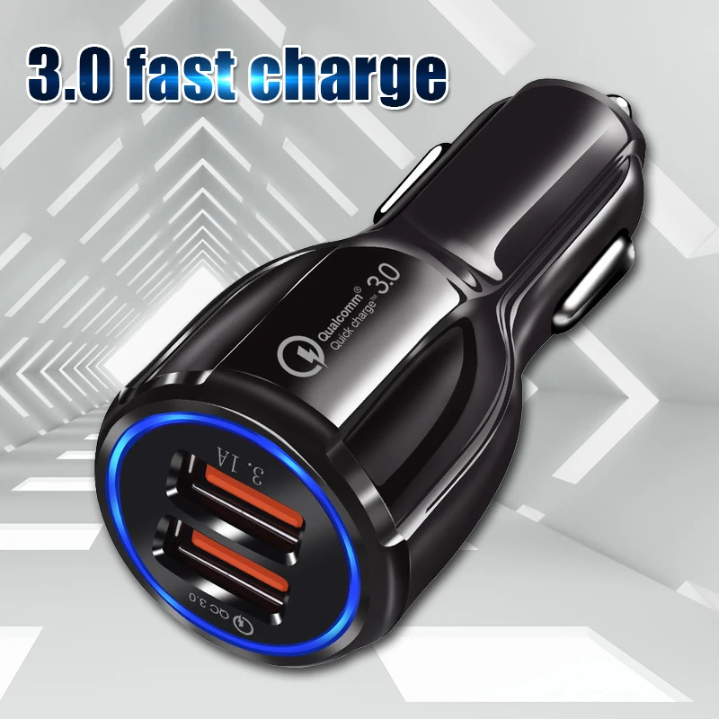 Quick Charge Car Charger Mobile Phone QC 3.0 Fast Charging Adapter Dual USB Car-Charger For IPhone Micro Type-C Cable Chargers
Quick Charge Car Charger Mobile Phone QC 3.0 Fast Charging Adapter Dual USB Car-Charger For IPhone Micro Type-C Cable Chargers