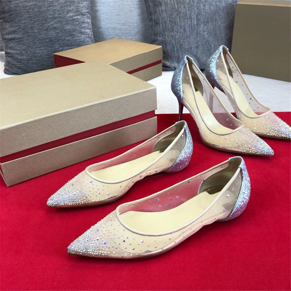 Women's Flats Pointed Toe Women Flats Crystal Sexy Ladies Party Flat Shoes New Fashion Wedding Shoes Mesh Breathable Silk Shoes
Women's Flats Pointed Toe Women Flats Crystal Sexy Ladies Party Flat Shoes New Fashion Wedding Shoes Mesh Breathable Silk Shoes