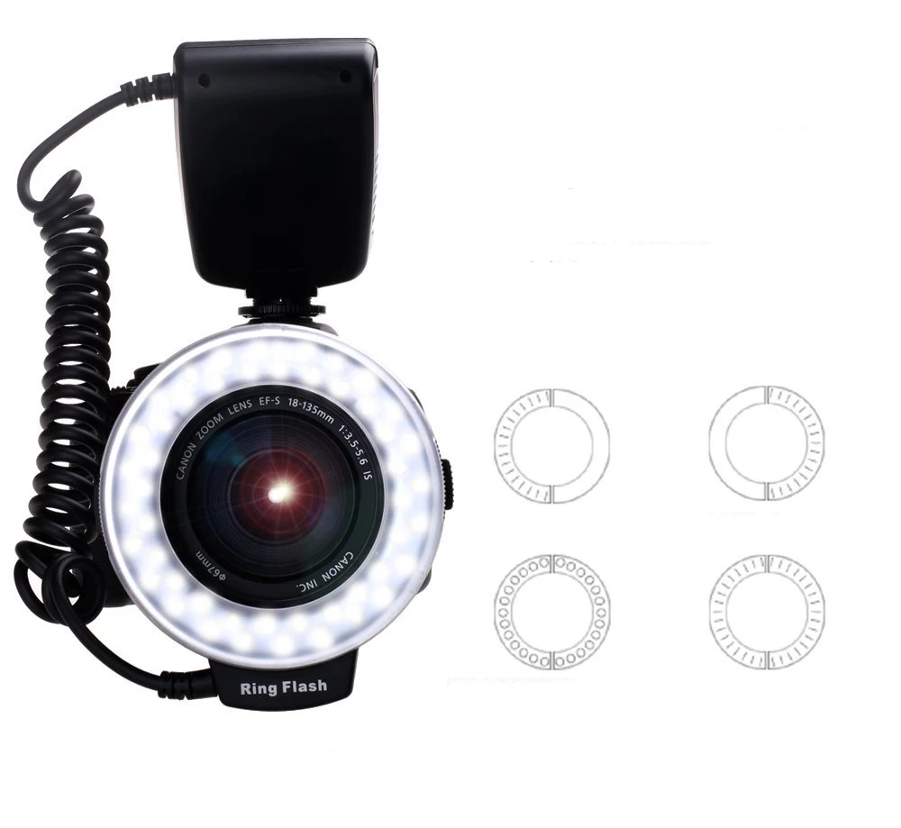 capsaver RF-550D Macro LED Ring Flash Light Speedlight Speedlite for Canon Nikon Sony Hotshoe Olympus Panasonic Pentax GN15