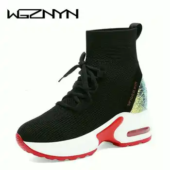 WGZNYN 2020 High-cut Knit Socks Shoes Woman Wild Increase In Thick Sole Shoes tenis feminino Loose Cake Wedges Women sneakers W6
WGZNYN 2020 High-cut Knit Socks Shoes Woman Wild Increase In Thick Sole Shoes tenis feminino Loose Cake Wedges Women sneakers W6
