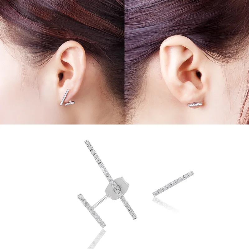Long & Short Full Shiny Crystal Stick Silver Metallic Women Asymmetrical Stud Earrings
Long & Short Full Shiny Crystal Stick Silver Metallic Women Asymmetrical Stud Earrings