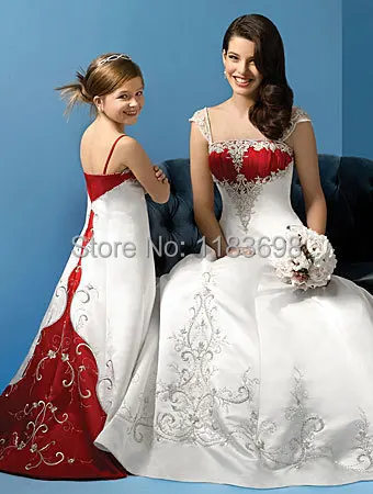 Hot Sale A Line Court Train Sleeveless Natural Satin White And Red wedding dresses Cap-sleeves Embroidery Bridal Dress
Hot Sale A Line Court Train Sleeveless Natural Satin White And Red wedding dresses Cap-sleeves Embroidery Bridal Dress