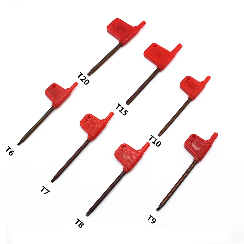 10pcs T6 T7 T8 T9 T10 T15 T20 red flag wrench standard Torx for CNC tool holder Torx screw wrench
10pcs T6 T7 T8 T9 T10 T15 T20 red flag wrench standard Torx for CNC tool holder Torx screw wrench