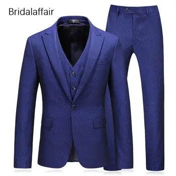 KUSON Blue Suit Men Set Slim Fit Blazers Prom Wedding Groom Tuxedos Fashion Printed Costume Homme 3Pcs (Jacket+Pants+Vest) 2018
KUSON Blue Suit Men Set Slim Fit Blazers Prom Wedding Groom Tuxedos Fashion Printed Costume Homme 3Pcs (Jacket+Pants+Vest) 2018