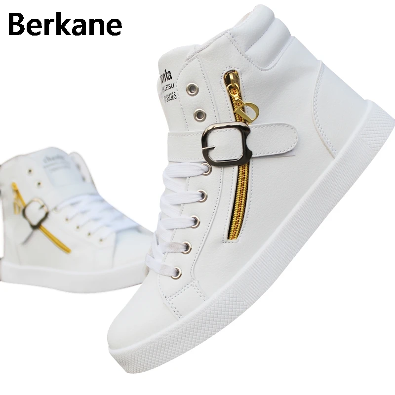 PU Leather Punk Hip Hop Shoes Men White Solid Color Shoes Platform Flats Fashion Lace Zipper Man High Top Casual Zapatos Hombre
PU Leather Punk Hip Hop Shoes Men White Solid Color Shoes Platform Flats Fashion Lace Zipper Man High Top Casual Zapatos Hombre