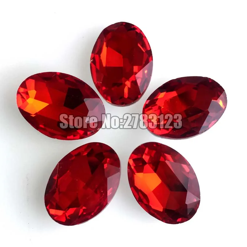 

Free shipping AAA Glass red oval shape pointback rhinestones,diy/nail art/Clothing accessories SWOP007