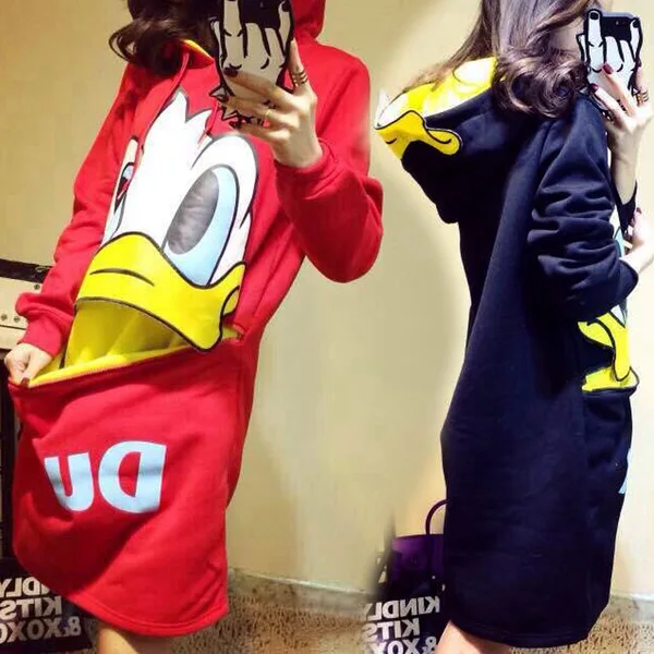 ATKULLQZ Fashion 2019 New female long sleeve plus velvet sweatershirt Donald Duck long dress bag hip clothing Woman Sweatshirt
ATKULLQZ Fashion 2019 New female long sleeve plus velvet sweatershirt Donald Duck long dress bag hip clothing Woman Sweatshirt