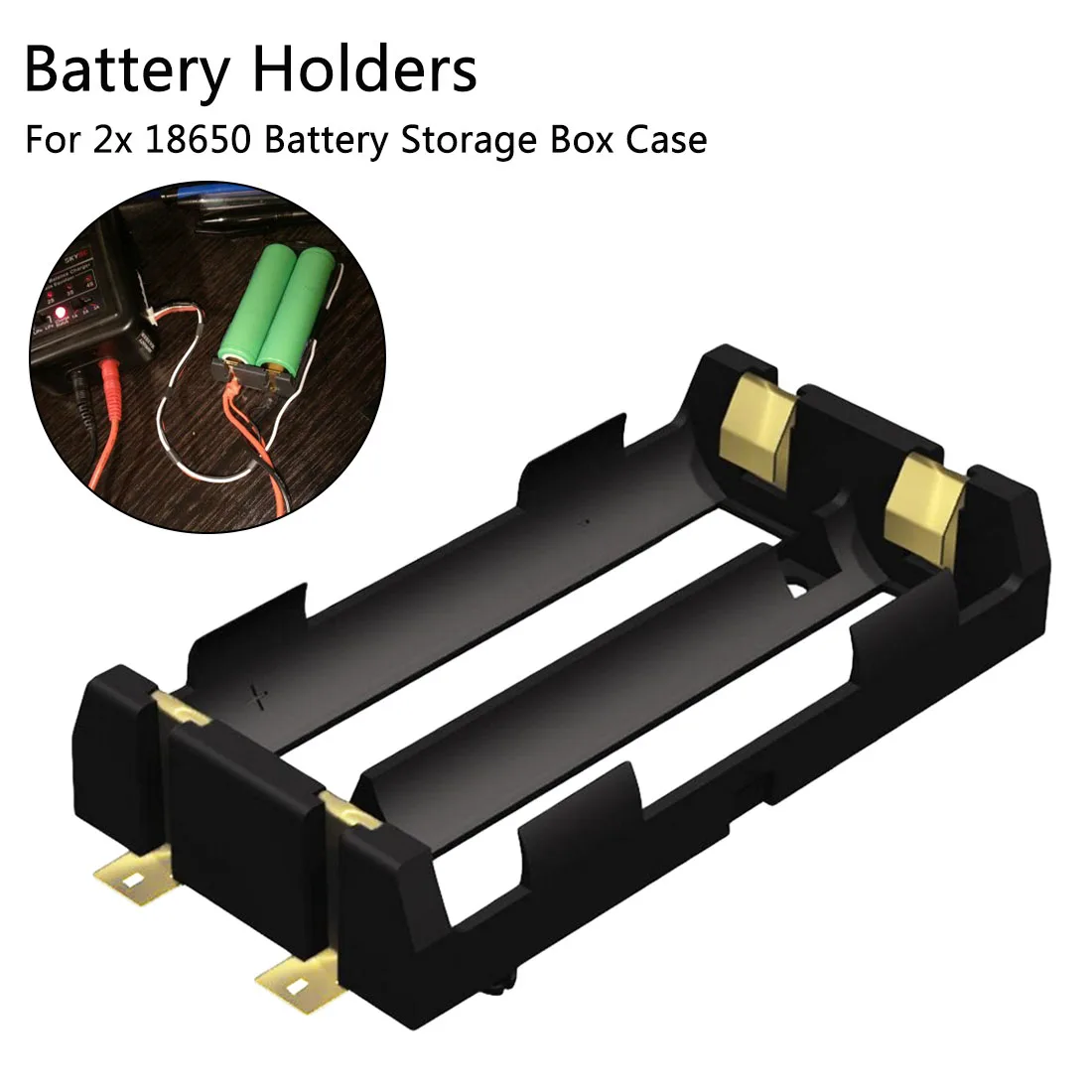 2X 18650 Battery Holder SMD SMT For 18650 Black With Bronze Pins Gold Plated For 2X 18650 Rechargeable Batteries
2X 18650 Battery Holder SMD SMT For 18650 Black With Bronze Pins Gold Plated For 2X 18650 Rechargeable Batteries