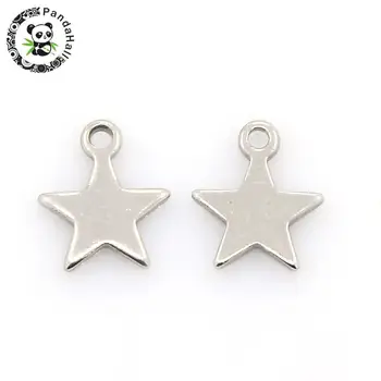 304 Stainless Steel Charms, Star Pendants, Stainless Steel Color, 10x9x1mm, Hole: 1mm
304 Stainless Steel Charms, Star Pendants, Stainless Steel Color, 10x9x1mm, Hole: 1mm