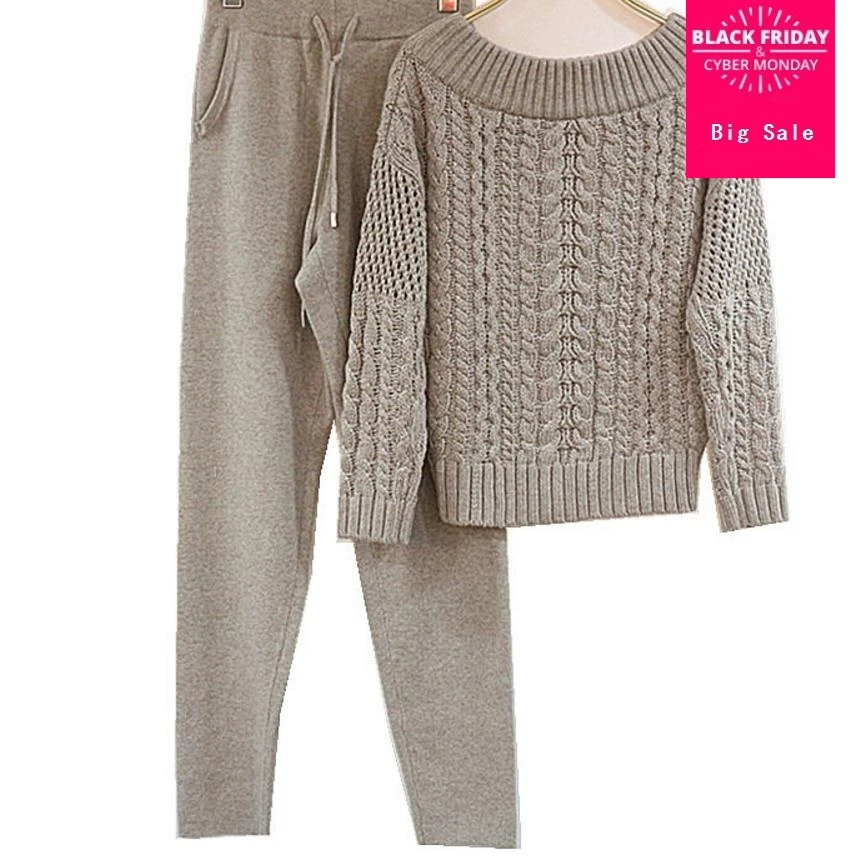 Winter Woolen and Cashmere Knitted warm Suit Round neck tattoo Collar Sweater + Mink Cashmere Trousers Leisure Two-piece wj1272
Winter Woolen and Cashmere Knitted warm Suit Round neck tattoo Collar Sweater + Mink Cashmere Trousers Leisure Two-piece wj1272