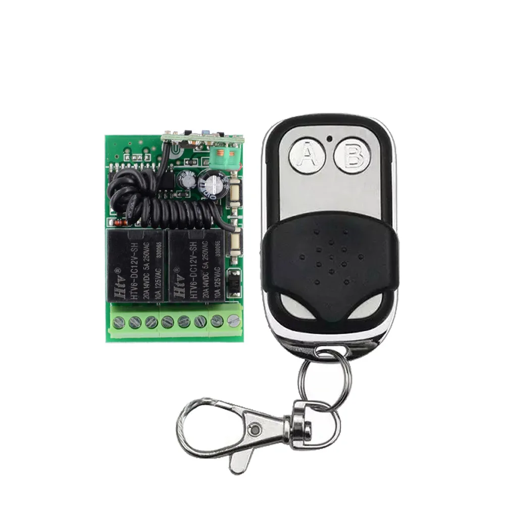 DC 12V 2CH Wireless Remote Control Switch System Transmitter Receiver RF 315/433Mhz Receiver With Learning Button
DC 12V 2CH Wireless Remote Control Switch System Transmitter Receiver RF 315/433Mhz Receiver With Learning Button