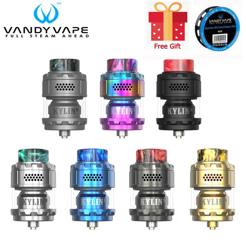 

In Stock Vandy Vape Kylin M RTA Tank 3ml/4.5ml Electronic Cigarette Atomizer Top honeycomb airflow Large Build Deck Vaporizer