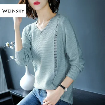 Women Solid Thin Knitted Sweater And Pullovers Full Sleeve Ladies Fashion Casual Style Tops Female Autumn 2019
Women Solid Thin Knitted Sweater And Pullovers Full Sleeve Ladies Fashion Casual Style Tops Female Autumn 2019
