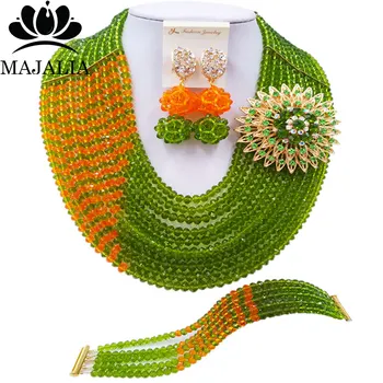 Majalia Fashion Classic Nigeria Wedding african beads jewelry set Olive green Crystal necklace Bridal Jewelry Sets 10CZ002
Majalia Fashion Classic Nigeria Wedding african beads jewelry set Olive green Crystal necklace Bridal Jewelry Sets 10CZ002
