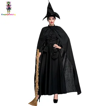 Plus Size Classic Black Halloween Sexy Bewitched Witch Woman Costumes Darling Spellcaster Costume Female Gothic Dresses
Plus Size Classic Black Halloween Sexy Bewitched Witch Woman Costumes Darling Spellcaster Costume Female Gothic Dresses
