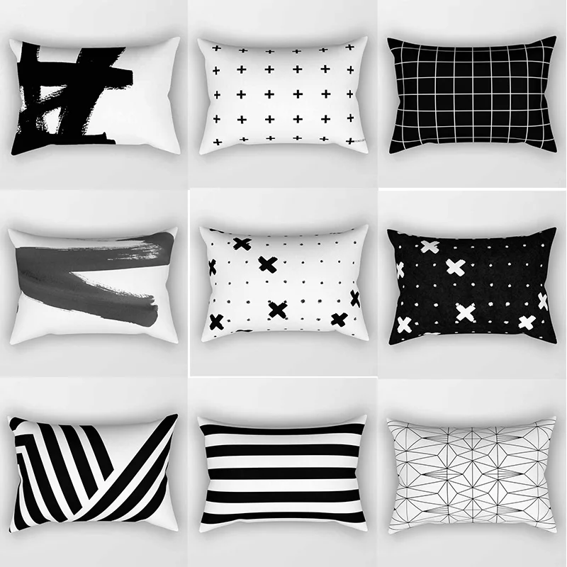 Hot sale brand black white geometry double sides patterns pillow case rectangle bedroom pillow cases travel pillow cover 70*50cm
Hot sale brand black white geometry double sides patterns pillow case rectangle bedroom pillow cases travel pillow cover 70*50cm