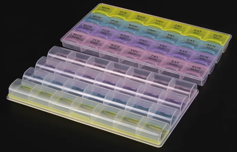 Pill case-New Fashion four colors 7 Day Vitamin & Medicine Pill Case Medicine Box Weekly Travel Organizer 28 Cells, 2Pc
Pill case-New Fashion four colors 7 Day Vitamin & Medicine Pill Case Medicine Box Weekly Travel Organizer 28 Cells, 2Pc