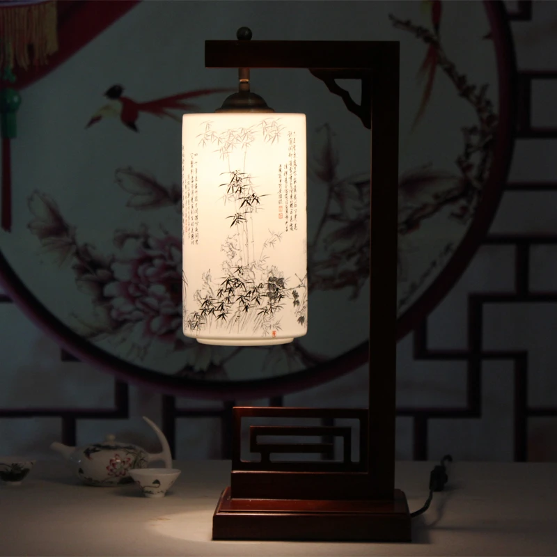 Chinese Floral Porcelain Lampshade Table Lamp Vintage Ceramic Wood Base Living Room Bedroom E27 110-220V Desk Light TLL-433
Chinese Floral Porcelain Lampshade Table Lamp Vintage Ceramic Wood Base Living Room Bedroom E27 110-220V Desk Light TLL-433