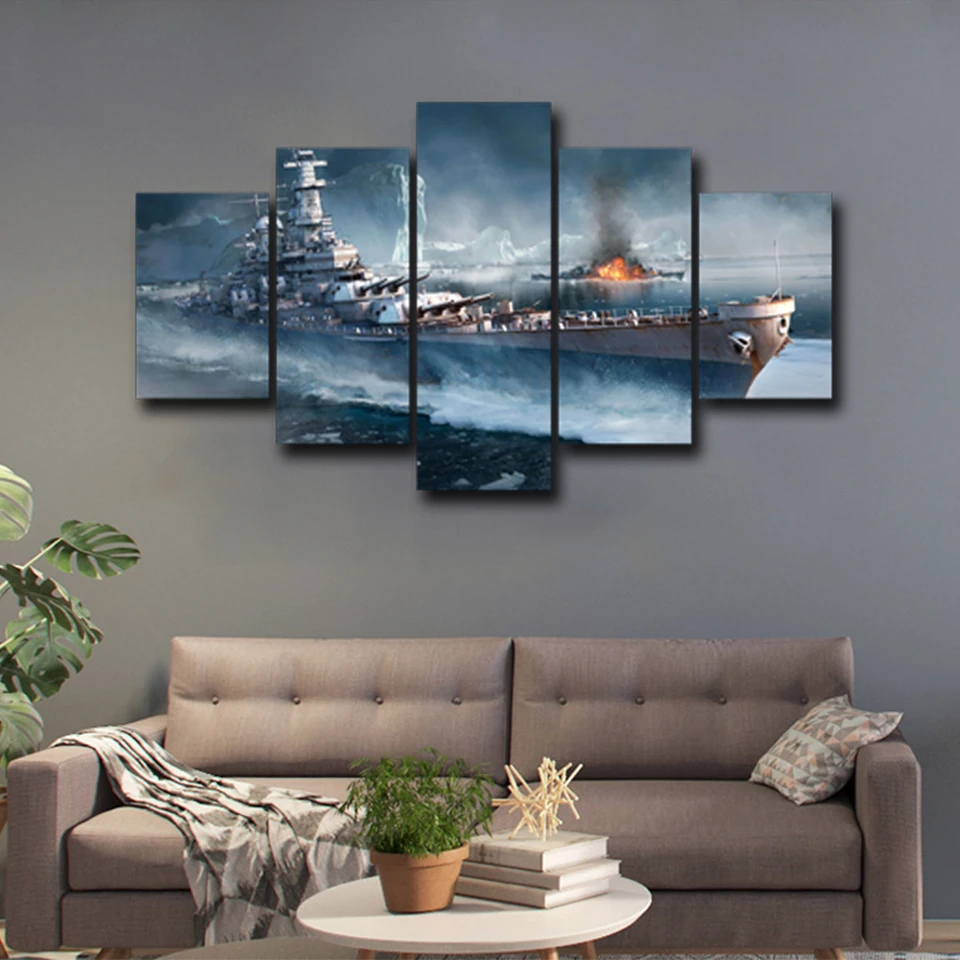 Canvas Wall Art Modular Pictures Home Decor 5 Pieces Sea Battleship Painting Living Room HD Printed Animation Posters Framework
Canvas Wall Art Modular Pictures Home Decor 5 Pieces Sea Battleship Painting Living Room HD Printed Animation Posters Framework
