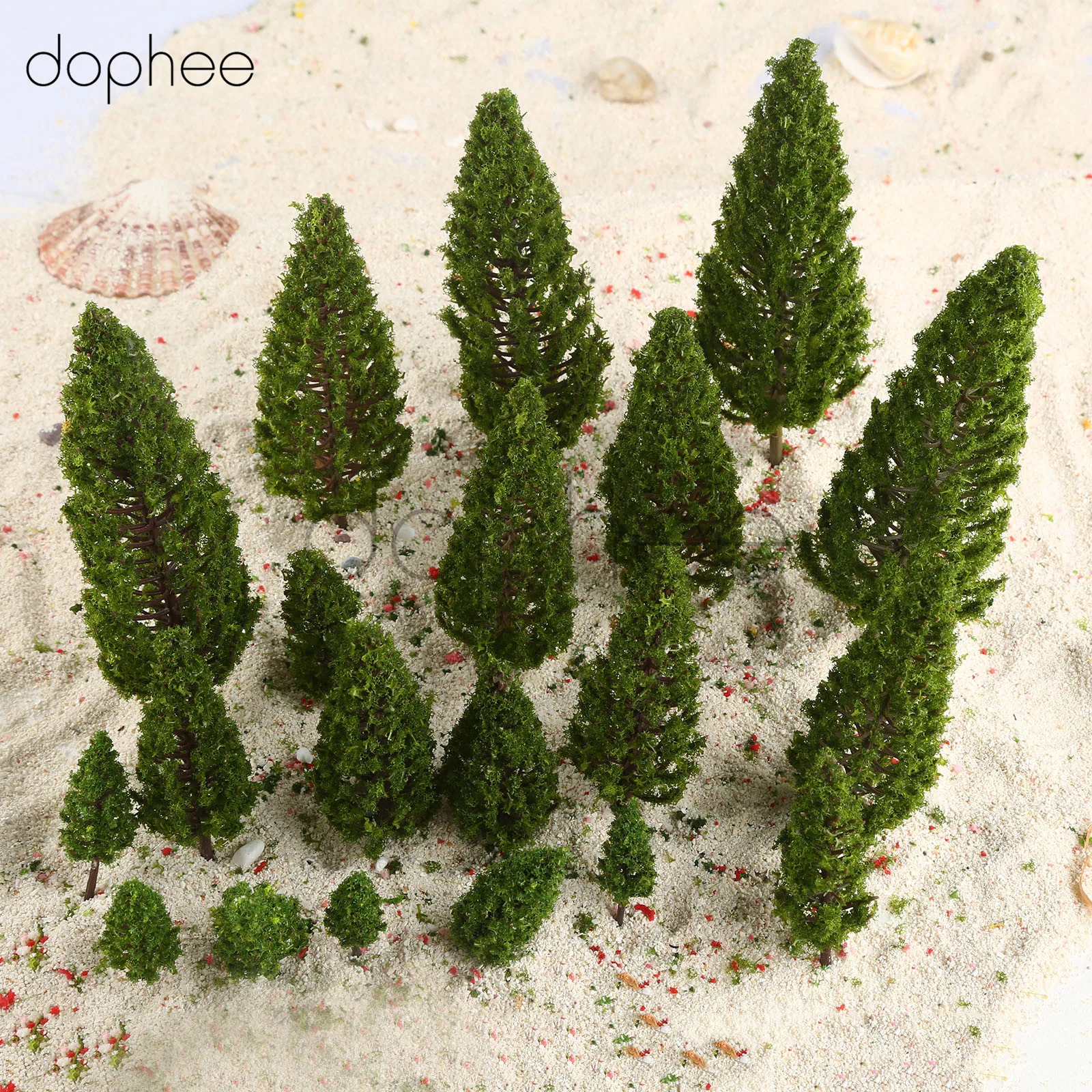 dophee 20pcs Model Trees 10 sizes Tower Shaped Trees Model Train Scenery Landscape 1:50-400 Green 48mm-160mm
dophee 20pcs Model Trees 10 sizes Tower Shaped Trees Model Train Scenery Landscape 1:50-400 Green 48mm-160mm