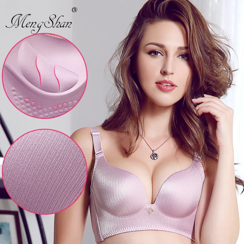 

underwear women push up bra Silk underwear Gather together a massage cup Bra without steel bra sujetador mujer 70C 75C 80C 85C