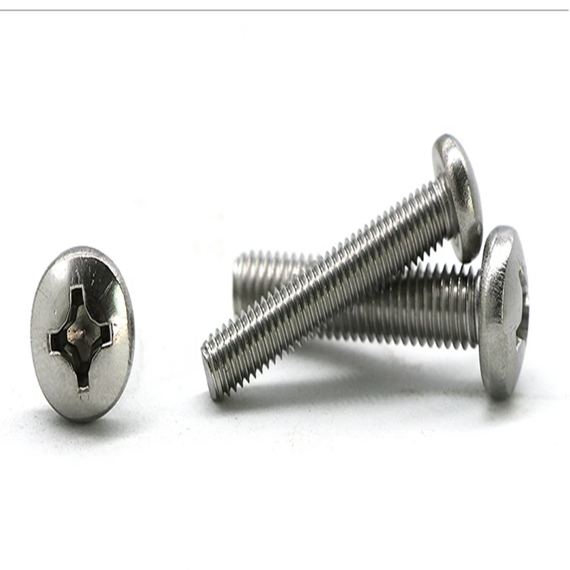 Фото 25pcs M1 Various specifications Standard 304 stainless steel round head cross plate screw bolt machine | Обустройство дома