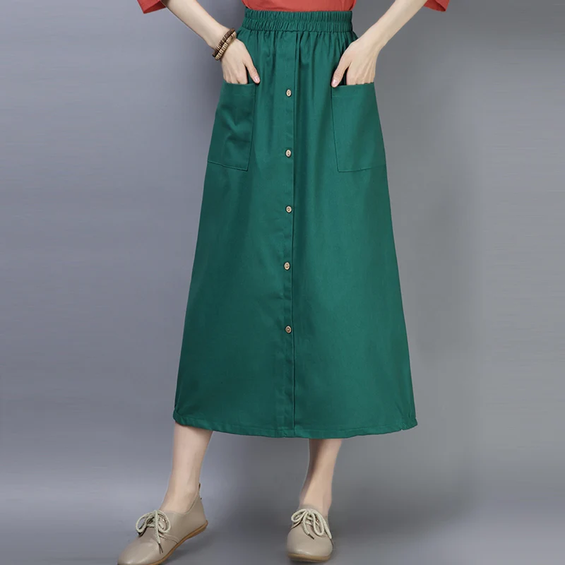 2019 New Spring Cotton and Linen Skirts Elastic High Wasit Retro Literary Casual Loose Maxi Skirt with Pockets Jupe Faldas Saias
2019 New Spring Cotton and Linen Skirts Elastic High Wasit Retro Literary Casual Loose Maxi Skirt with Pockets Jupe Faldas Saias