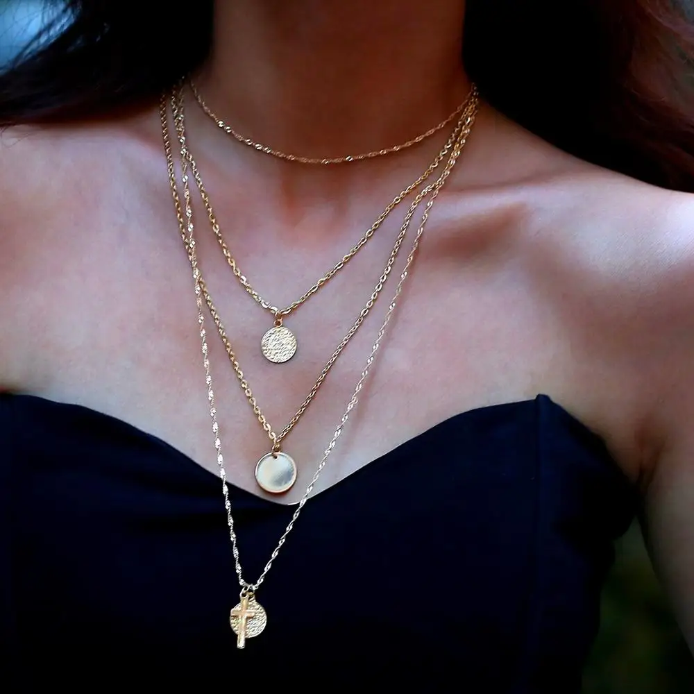Multi Layer Clavicle Coin Chain Necklaces New Fashion Multi Layer Clavicle Chain Personality Creative Retro Cross Necklace
Multi Layer Clavicle Coin Chain Necklaces New Fashion Multi Layer Clavicle Chain Personality Creative Retro Cross Necklace