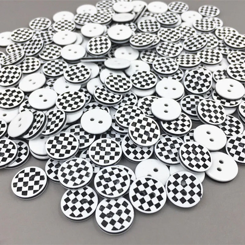 Checked//Gingham Resin Buttons Size 14mm Baby Knits Various Colours