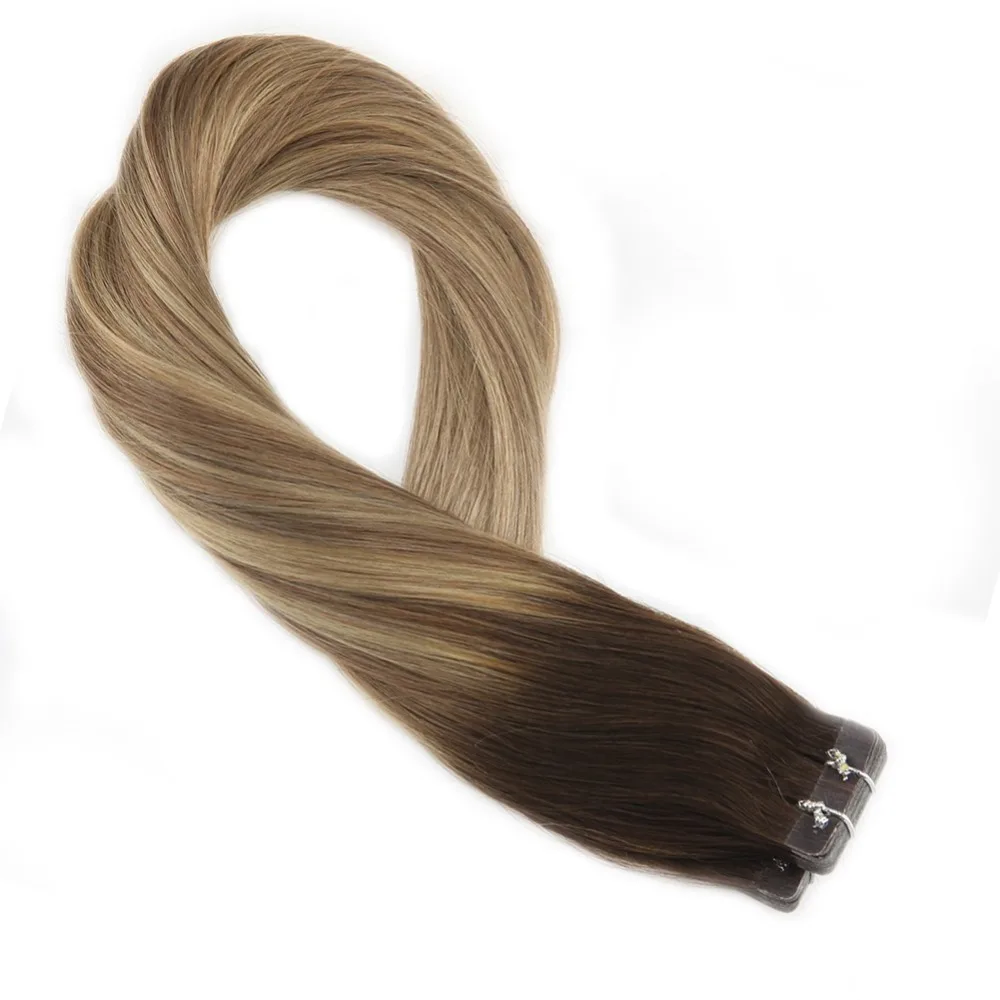 Moresoo Tape in Hair Extensions Brazilian Machine Remy Human Hair Balayage Color #3 Fading to Brown Highlight with Blonde
Moresoo Tape in Hair Extensions Brazilian Machine Remy Human Hair Balayage Color #3 Fading to Brown Highlight with Blonde