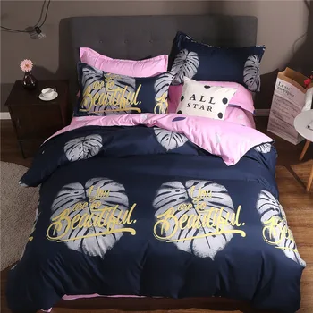 Home Textile King Queen Twin Bed Linen Girl Kid Teen Bedding Set Leaf Duvet Quilt Cover Pillowcase Flat Bed Sheet pink bedclothe
Home Textile King Queen Twin Bed Linen Girl Kid Teen Bedding Set Leaf Duvet Quilt Cover Pillowcase Flat Bed Sheet pink bedclothe